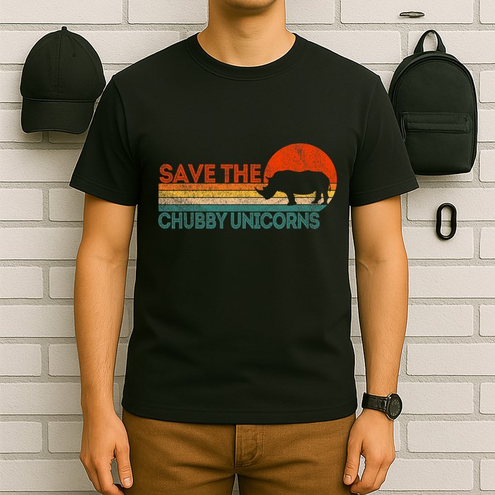 Save The Chubby Unicorns Funny Rhino Chubby Unicorn T-Shirt