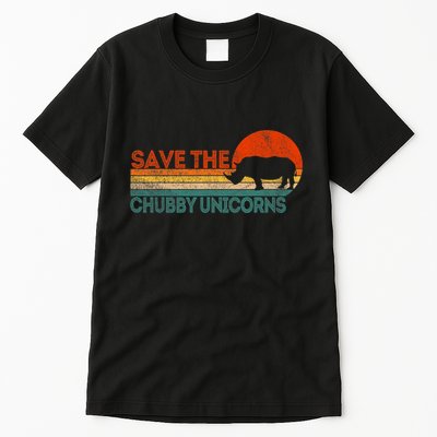 Save The Chubby Unicorns Funny Rhino Chubby Unicorn Tall T-Shirt