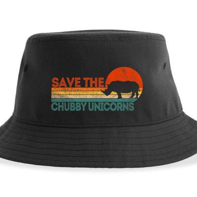 Save The Chubby Unicorns Funny Rhino Chubby Unicorn Sustainable Bucket Hat