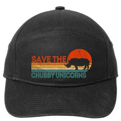 Save The Chubby Unicorns Funny Rhino Chubby Unicorn 7-Panel Snapback Hat