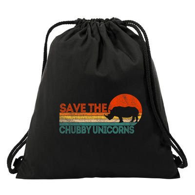 Save The Chubby Unicorns Funny Rhino Chubby Unicorn Drawstring Bag