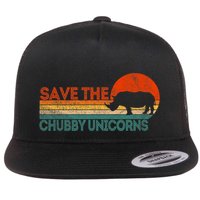 Save The Chubby Unicorns Funny Rhino Chubby Unicorn Flatbill Hat