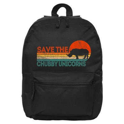 Save The Chubby Unicorns Funny Rhino Chubby Unicorn 16 in Basic Backpack