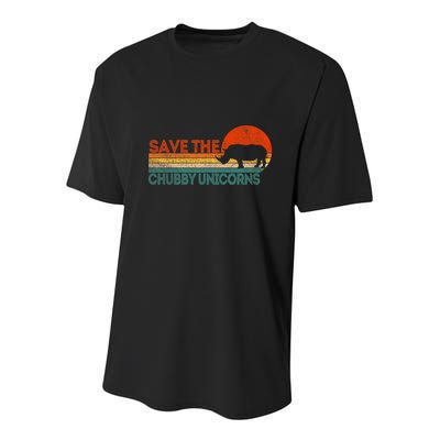 Save The Chubby Unicorns Funny Rhino Chubby Unicorn Youth Performance Sprint T-Shirt