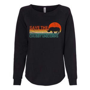 Save The Chubby Unicorns Funny Rhino Chubby Unicorn Womens California Wash Sweatshirt