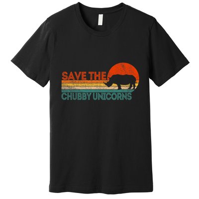 Save The Chubby Unicorns Funny Rhino Chubby Unicorn Premium T-Shirt