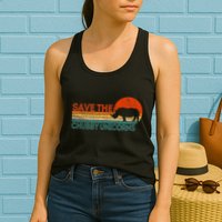 Save The Chubby Unicorns Funny Rhino Chubby Unicorn Womens Tank Top