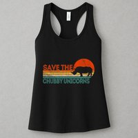 Save The Chubby Unicorns Funny Rhino Chubby Unicorn Womens Tank Top
