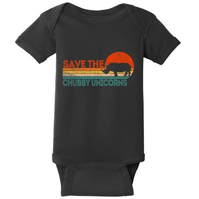 Save The Chubby Unicorns Funny Rhino Chubby Unicorn Baby Bodysuit