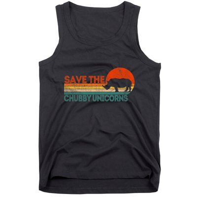 Save The Chubby Unicorns Funny Rhino Chubby Unicorn Tank Top