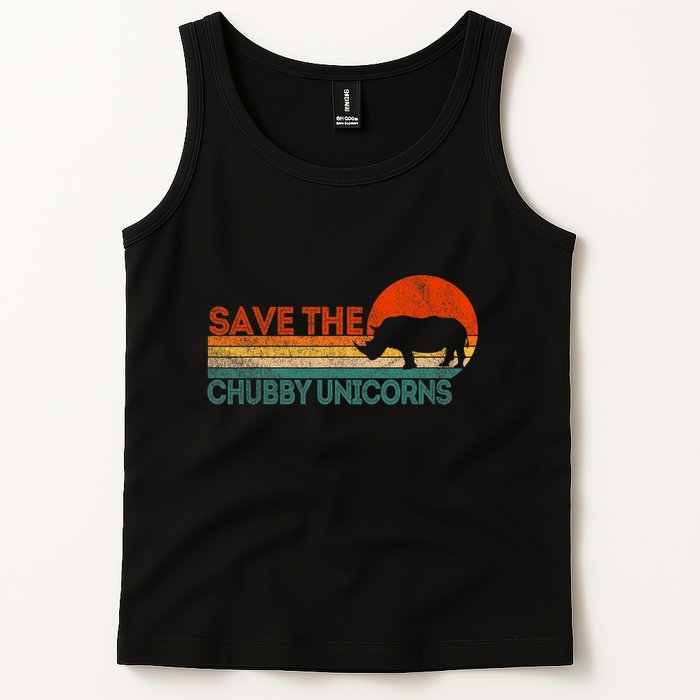 Save The Chubby Unicorns Funny Rhino Chubby Unicorn Tank Top