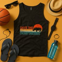Save The Chubby Unicorns Funny Rhino Chubby Unicorn Tank Top