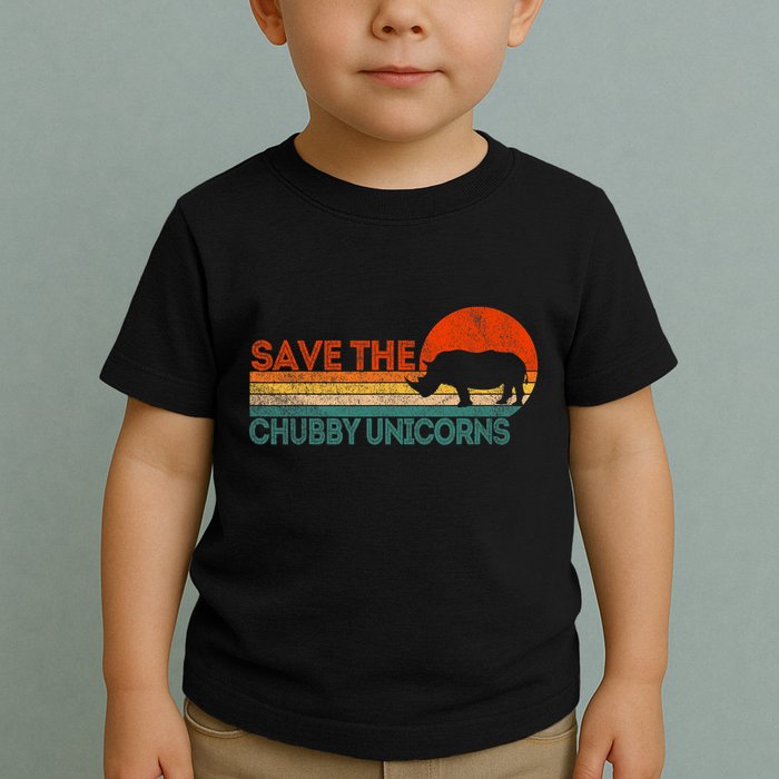 Save The Chubby Unicorns Funny Rhino Chubby Unicorn Toddler T-Shirt