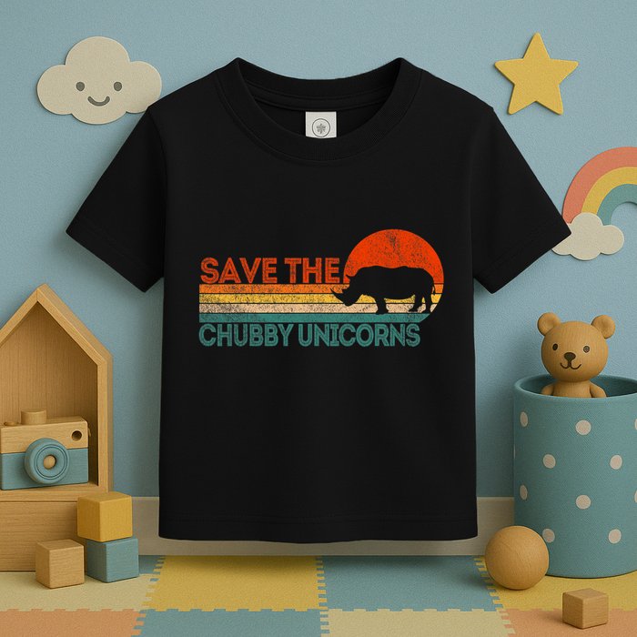 Save The Chubby Unicorns Funny Rhino Chubby Unicorn Toddler T-Shirt