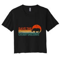 Save The Chubby Unicorns Funny Rhino Chubby Unicorn Crop Top