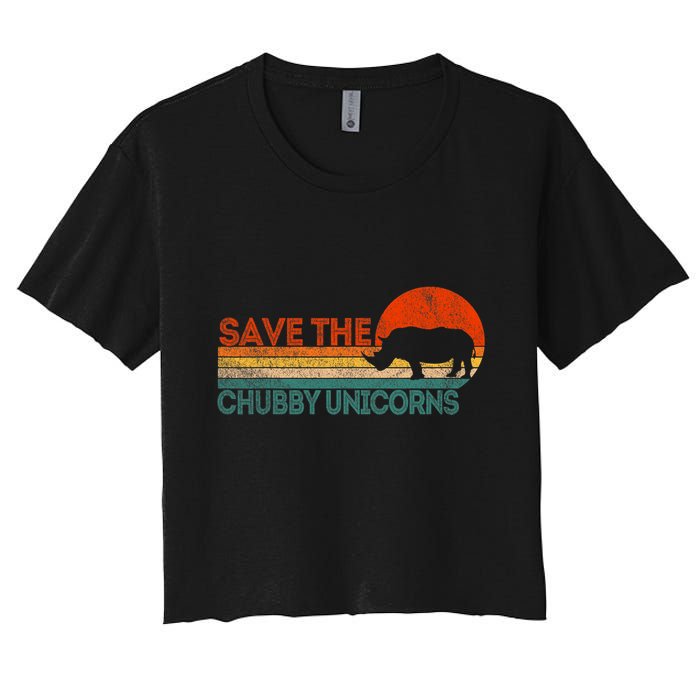 Save The Chubby Unicorns Funny Rhino Chubby Unicorn Crop Top