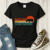 Save The Chubby Unicorns Funny Rhino Chubby Unicorn Womens T-Shirt