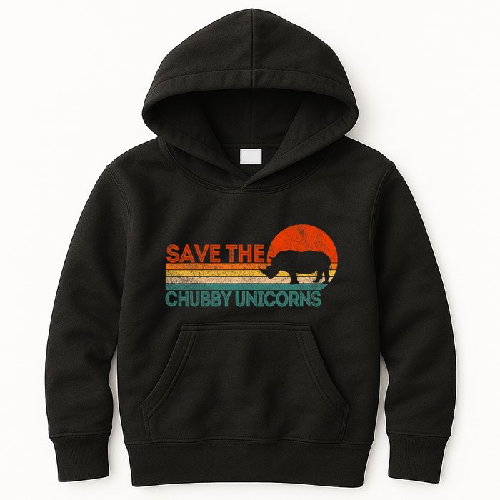 Save The Chubby Unicorns Funny Rhino Chubby Unicorn Kids Hoodie