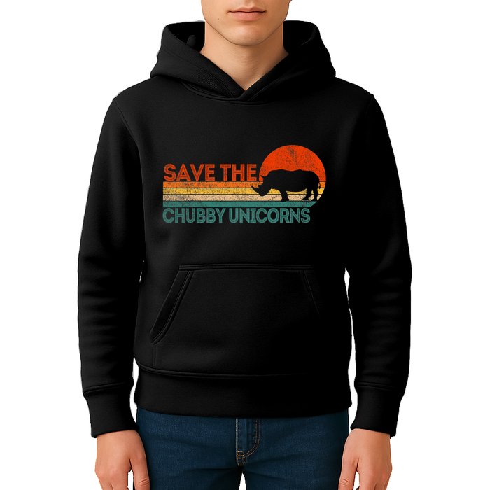Save The Chubby Unicorns Funny Rhino Chubby Unicorn Kids Hoodie