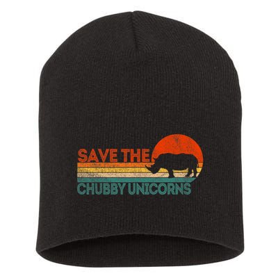 Save The Chubby Unicorns Funny Rhino Chubby Unicorn Short Acrylic Beanie