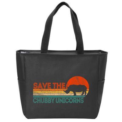 Save The Chubby Unicorns Funny Rhino Chubby Unicorn Zip Tote Bag