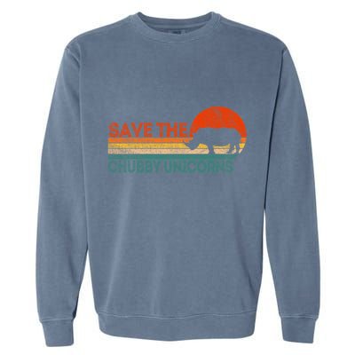 Save The Chubby Unicorns Funny Rhino Chubby Unicorn Garment-Dyed Sweatshirt