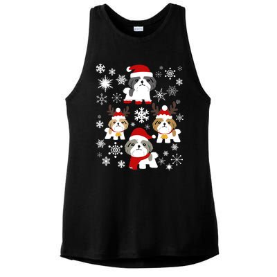 Shih Tzu Christmas For Shih Tzu Lovers Meaningful Gift Ladies PosiCharge Tri-Blend Wicking Tank