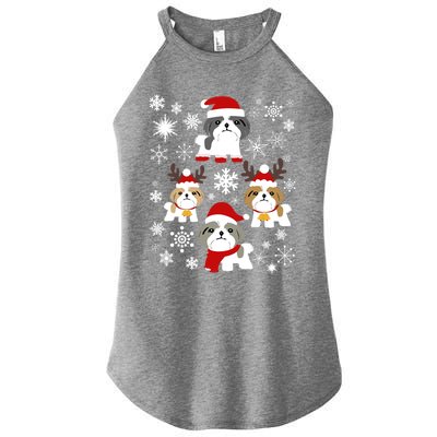 Shih Tzu Christmas For Shih Tzu Lovers Meaningful Gift Women’s Perfect Tri Rocker Tank