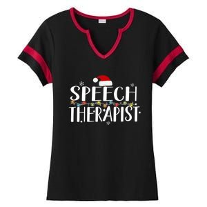 Speech Therapist Christmas Cute Nurse Cool Gift Ladies Halftime Notch Neck Tee