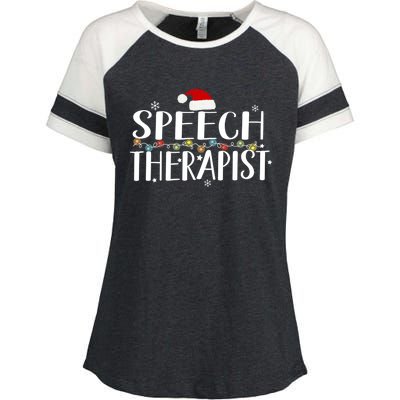 Speech Therapist Christmas Cute Nurse Cool Gift Enza Ladies Jersey Colorblock Tee