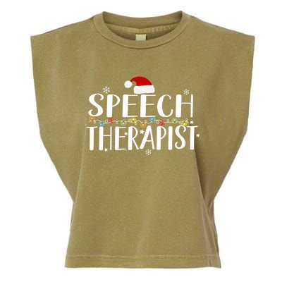 Speech Therapist Christmas Cute Nurse Cool Gift Garment-Dyed Women's Muscle Tee