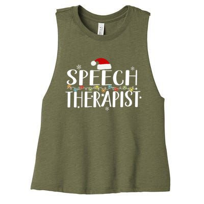 Speech Therapist Christmas Cute Nurse Cool Gift Women's Racerback Cropped Tank