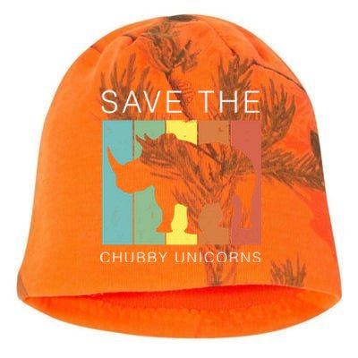 Save The Chubby Unicorns Retro Rhino Animal Rights Funny Gift Kati - Camo Knit Beanie