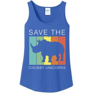 Save The Chubby Unicorns Retro Rhino Animal Rights Funny Gift Ladies Essential Tank