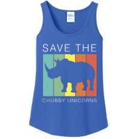 Save The Chubby Unicorns Retro Rhino Animal Rights Funny Gift Ladies Essential Tank