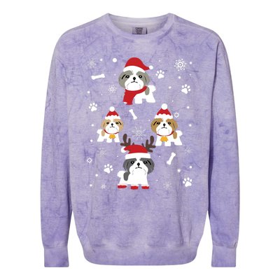 Shih Tzu Christmas Gift Costume Colorblast Crewneck Sweatshirt