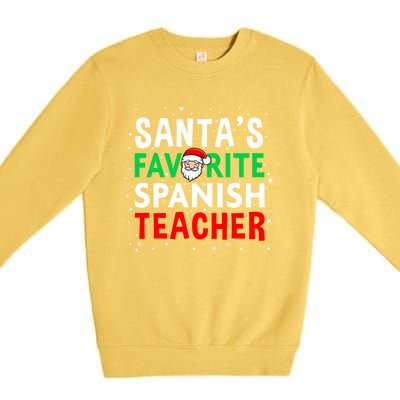 Spanish Teacher Christmas Gift SantaS Favorite Teacher Gift Premium Crewneck Sweatshirt