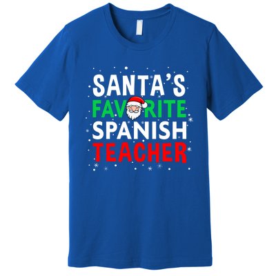 Spanish Teacher Christmas Gift SantaS Favorite Teacher Gift Premium T-Shirt