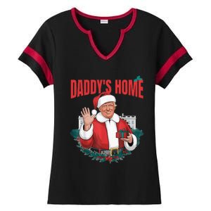 Santa Trump Christmas 2024 New President Ladies Halftime Notch Neck Tee