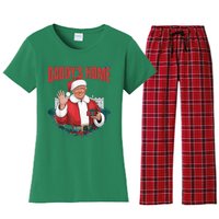 Santa Trump Christmas 2024 New President Women's Flannel Pajama Set