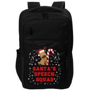 Speech Therapist Christmas Squad Slp Therapy Cute Reindeer Gift Impact Tech Backpack