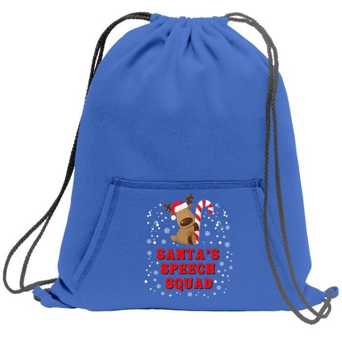 Speech Therapist Christmas Squad Slp Therapy Cute Reindeer Gift Sweatshirt Cinch Pack Bag