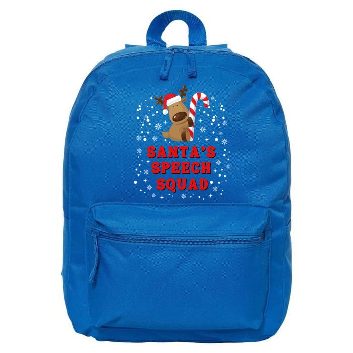 Speech Therapist Christmas Squad Slp Therapy Cute Reindeer Gift 16 in Basic Backpack