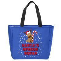 Speech Therapist Christmas Squad Slp Therapy Cute Reindeer Gift Zip Tote Bag