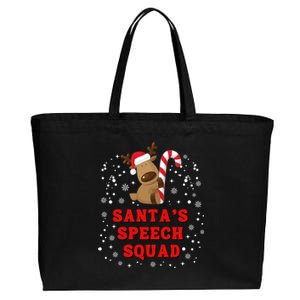 Speech Therapist Christmas Squad Slp Therapy Cute Reindeer Gift Cotton Canvas Jumbo Tote