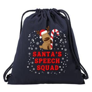 Speech Therapist Christmas Squad Slp Therapy Cute Reindeer Gift Drawstring Bag