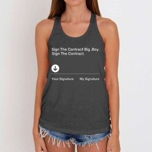 Sign The Contract Big Boy Funny Boxer Box Boxing Women's Knotted Racerback Tank