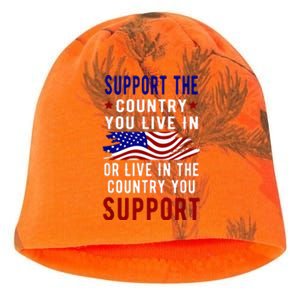 Support The Country You Live In Or Live In Where You Kati - Camo Knit Beanie