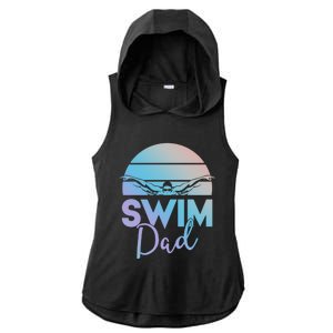 Swim Team Cute Gift Dad Father School Swimming Meet Swimmer Funny Gift Ladies PosiCharge Tri-Blend Wicking Draft Hoodie Tank