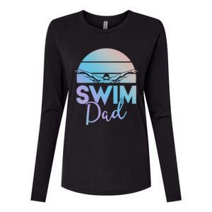 Swim Team Cute Gift Dad Father School Swimming Meet Swimmer Funny Gift Womens Cotton Relaxed Long Sleeve T-Shirt